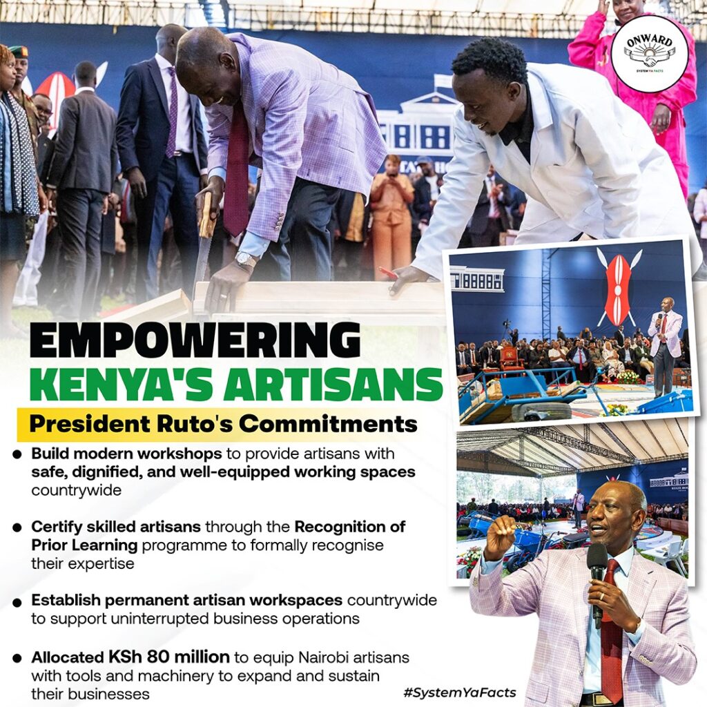Ruto hosts over 5000 artisans yesterday at Statehouse